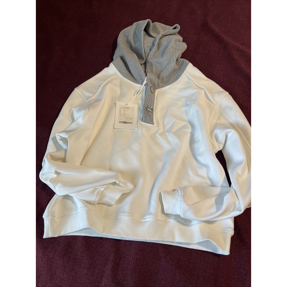 Chic Erro Men Hoodie Size S White / Grey